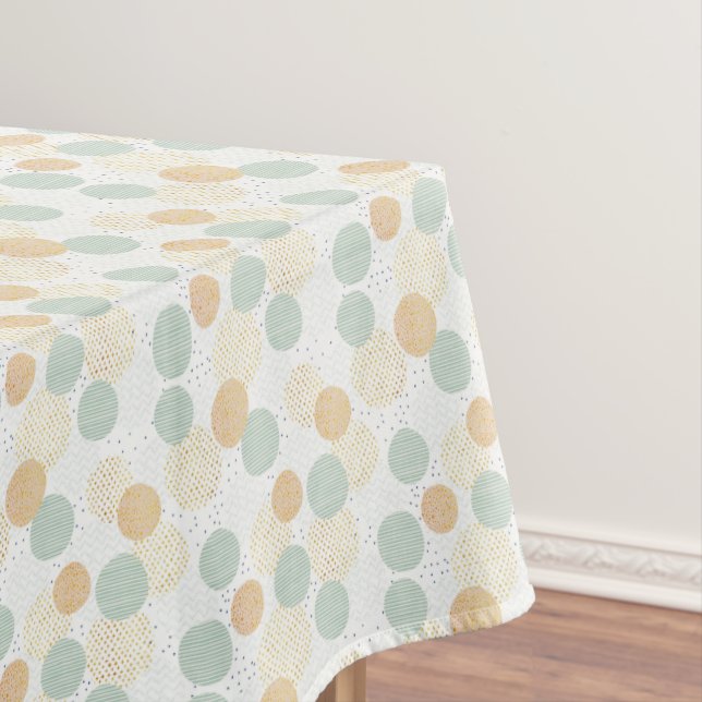 Boho Green and Gold Christmas Tablecloth (In Situ)