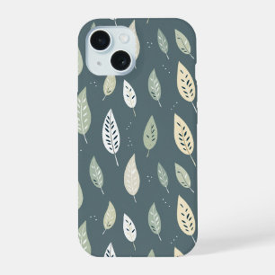 Boho Green Colour Leaves Seamless Pattern iPhone 15 Case