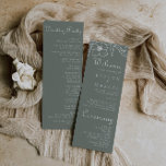Boho Green Destination Floral Wedding  Program<br><div class="desc">This boho green destination floral wedding program is perfect for a rustic wedding. The design features watercolor apple blossoms and flowers in a green background.</div>