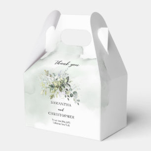 Boho greenery eucalyptus foliage gold frame favor box