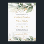 Boho greenery eucalyptus leaves gold wedding invitation<br><div class="desc">Boho greenery eucalyptus leaves gold wedding invitation,  Contact me for matching items or for customization,  Blush Roses ©</div>