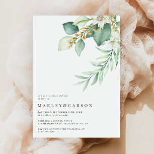 Boho Greenery Eucalyptus Wedding Rehearsal Dinner Invitation
