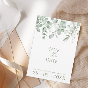 Boho Greenery Eucalyptus Wedding Save The Date
