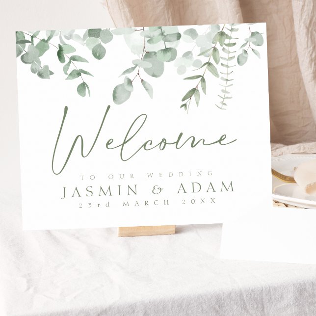 Boho Greenery Eucalyptus Wedding Welcome Poster (Creator Uploaded)
