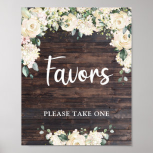 Boho greenery foliage rustic wood favors sign