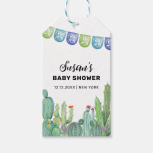 Boho Greenery Taco Fiesta Cactus Baby Shower Gift Tags