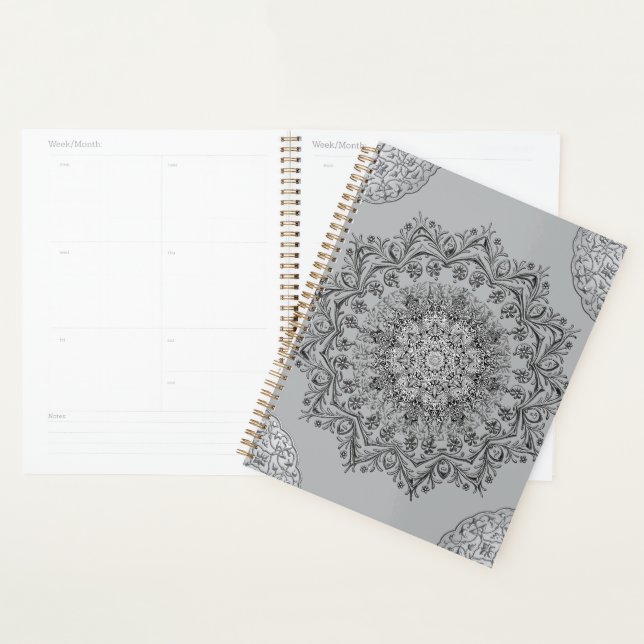Boho Grey Mandala Aesthetic Daily Planner  (Display)
