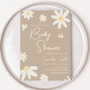 Boho Groovy Daisy Baby Shower  Invitation