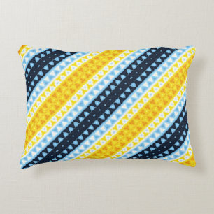 Boho Groovy Geometric Abstract AroAce Pride Flag Accent Pillow