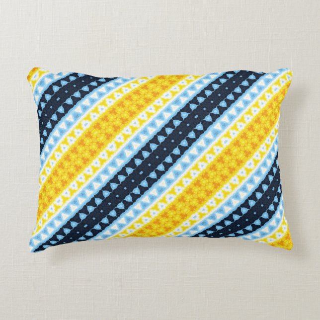 Boho Groovy Geometric Abstract AroAce Pride Flag Accent Pillow (Front)