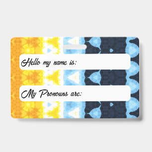 Boho Groovy Geometric Abstract AroAce Pride Flag Badge