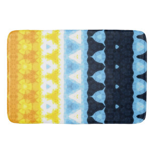 Boho Groovy Geometric Abstract AroAce Pride Flag Bath Mat