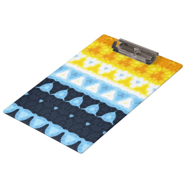 Boho Groovy Geometric Abstract AroAce Pride Flag Clipboard (Angled)