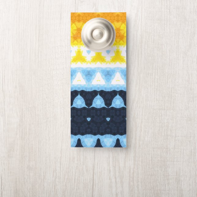 Boho Groovy Geometric Abstract AroAce Pride Flag Door Hanger (On Knob)