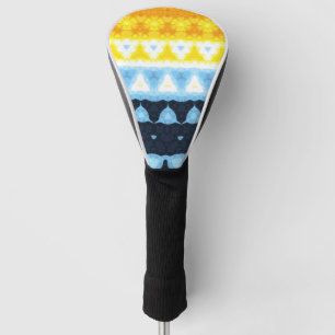 Boho Groovy Geometric Abstract AroAce Pride Flag Golf Head Cover