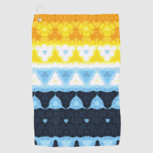 Boho Groovy Geometric Abstract AroAce Pride Flag Golf Towel