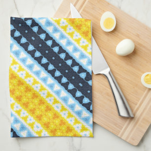Boho Groovy Geometric Abstract AroAce Pride Flag Kitchen Towel