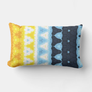 Boho Groovy Geometric Abstract AroAce Pride Flag Lumbar Pillow