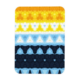 Boho Groovy Geometric Abstract AroAce Pride Flag Magnet