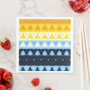 Boho Groovy Geometric Abstract AroAce Pride Flag Napkin