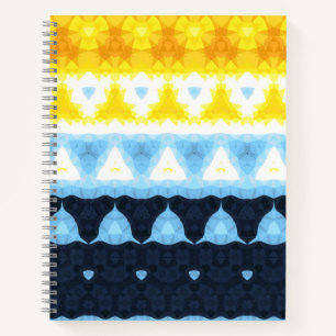 Boho Groovy Geometric Abstract AroAce Pride Flag Notebook