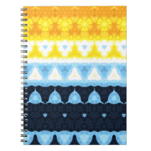 Boho Groovy Geometric Abstract AroAce Pride Flag Notebook
