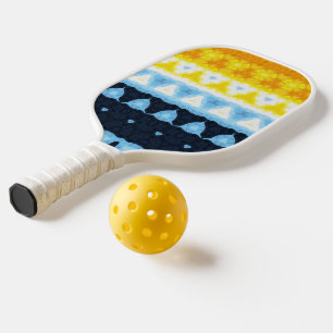 Boho Groovy Geometric Abstract AroAce Pride Flag Pickleball Paddle