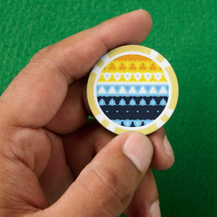 Boho Groovy Geometric Abstract AroAce Pride Flag Poker Chips