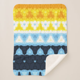 Boho Groovy Geometric Abstract AroAce Pride Flag Sherpa Blanket