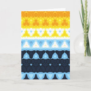 Boho Groovy Geometric Abstract AroAce Pride Flag Thank You Card