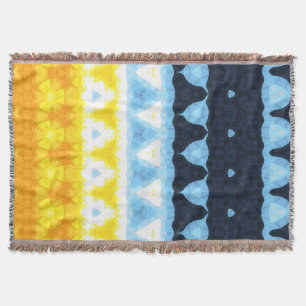 Boho Groovy Geometric Abstract AroAce Pride Flag Throw Blanket