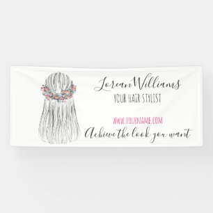 Boho Hair Stylist Flower Crown Wedding Hairstyle Banner