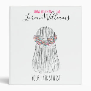  Boho Hair Stylist Flower Crown Wedding Hairstyle Binder