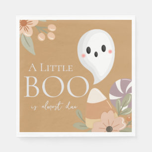 Boho Halloween Baby Shower Little Boo Ghost Yellow Napkin