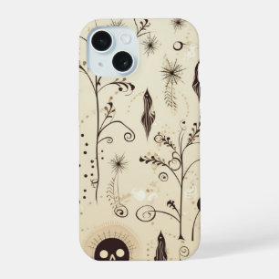 Boho Halloween Masks & Botanical Swirls Pattern iPhone 15 Case