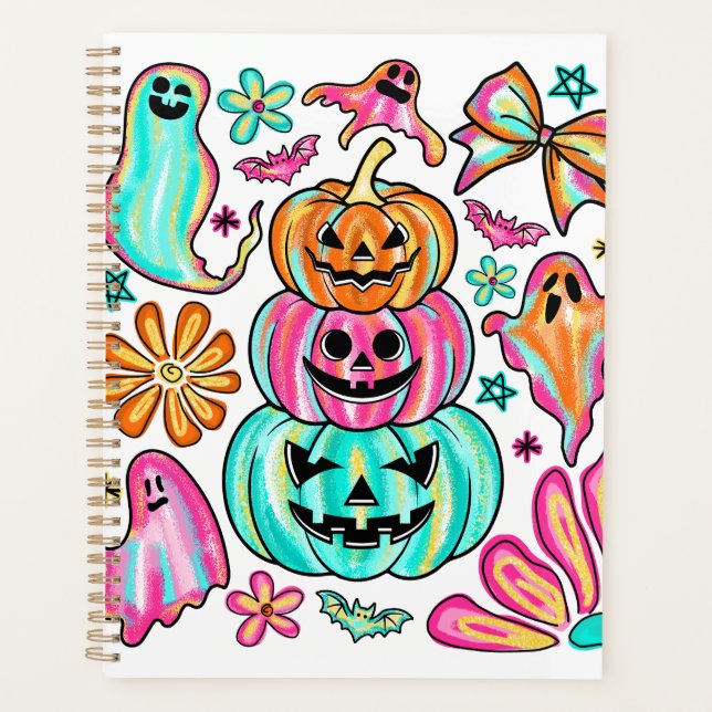 Boho Halloween Pumpkin Ghost Planner (Front)