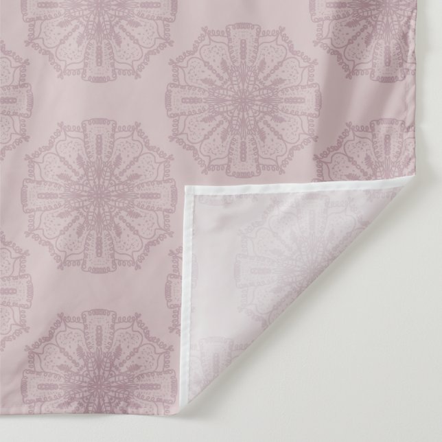 Boho Hand Drawn Mandala Art Blush Muted Pink Tapestry (Detail)