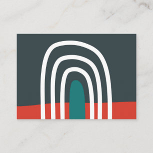 Boho hand drawn rainbow art business card