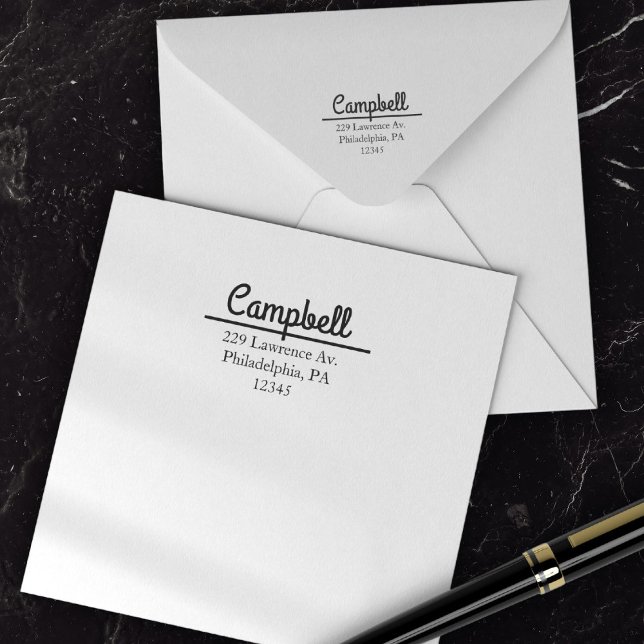 Boho Hand Lettering Return Address Mailing Self-inking Stamp (Simple Return Address Calligraphy Professional Self-inking Stamp)