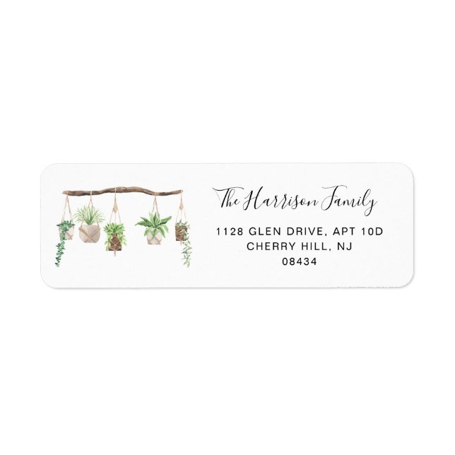 Boho Hanging Plante aquarelle (Devant)
