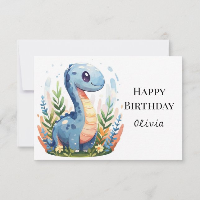 Boho Happy Dino Birthday Card (Front)