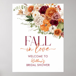 Boho Harvest Fall Bridal Shower Welcome Poster