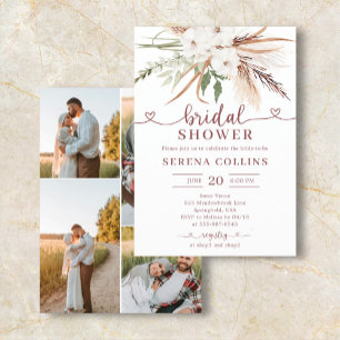 Boho Heart Calligraphy Photo Bridal Shower Flyer