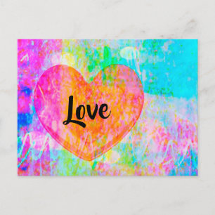 Boho Heart Love Postcard