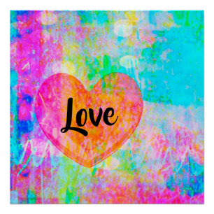 Boho Heart Love Poster