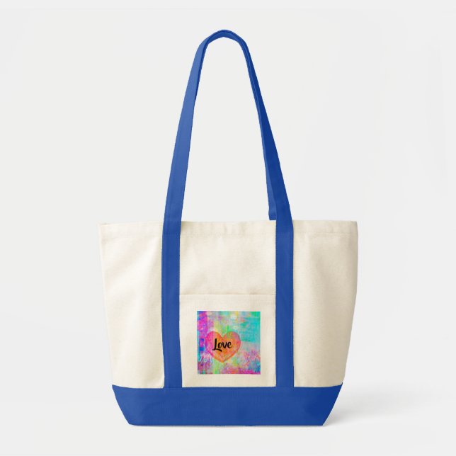 Boho Heart Love Tote Bag (Front)