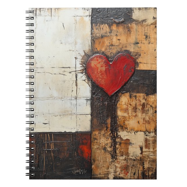 Boho Heart Spiral Notebook (Front)