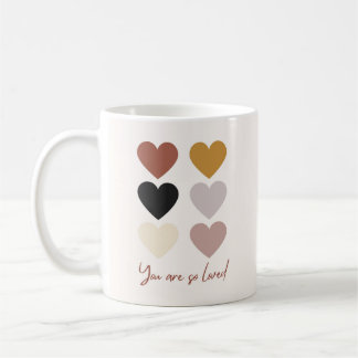 Boho Hearts Love Positive Quote You Are so Loved Coffee Mug