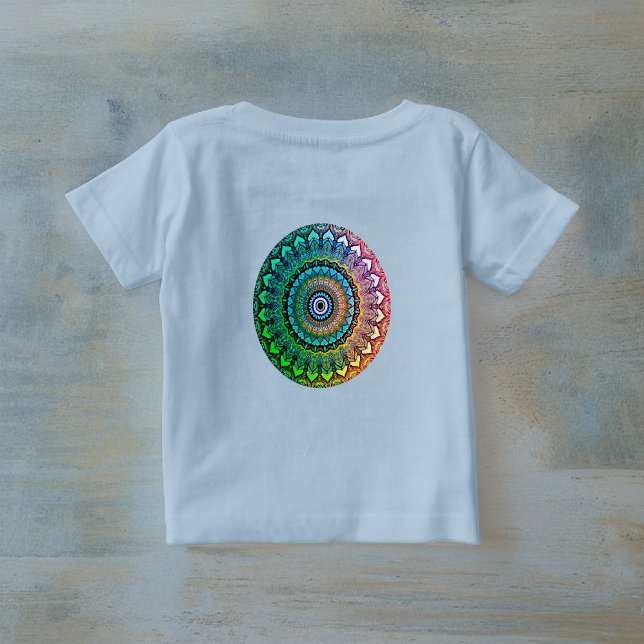 Boho Hearts with Rainbow Colours Mandala Baby Tee (Creator Uploaded)