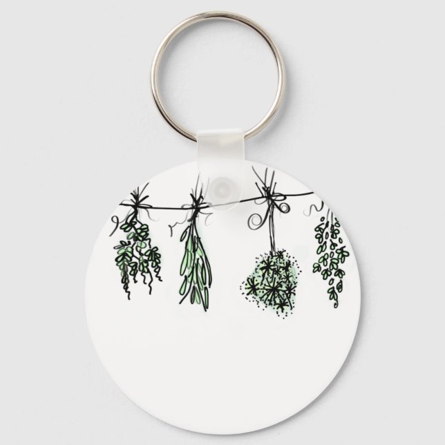 Boho herb graden drawing keychain (Front)